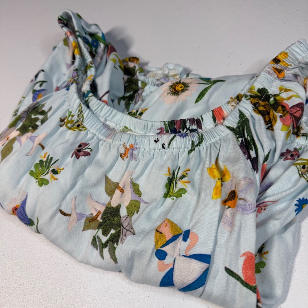 Her Universe Alice in Wonderland Mary Blair Floral Smocked Top XL Disneybound